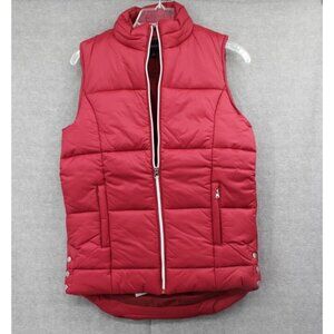 ZENANA Burgandy Red Puffer Vest Silver accents Size S